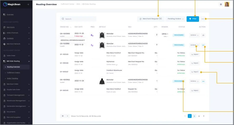 MagicBean SaaS 系统设计画面